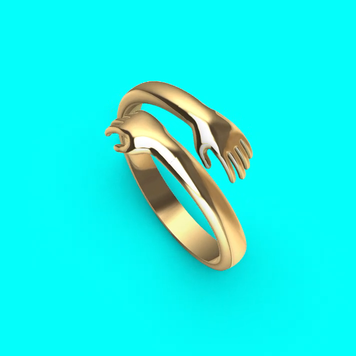 Hugging Hands Bypass Shank Ring — view 5