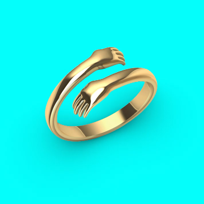 Hugging Hands Bypass Shank Ring — view 3