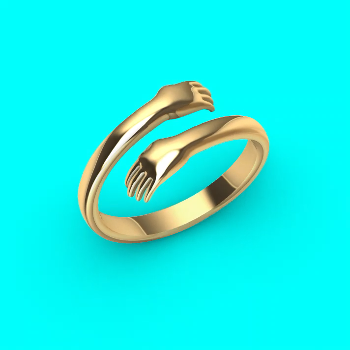 Hugging Hands Bypass Shank Ring — view 6