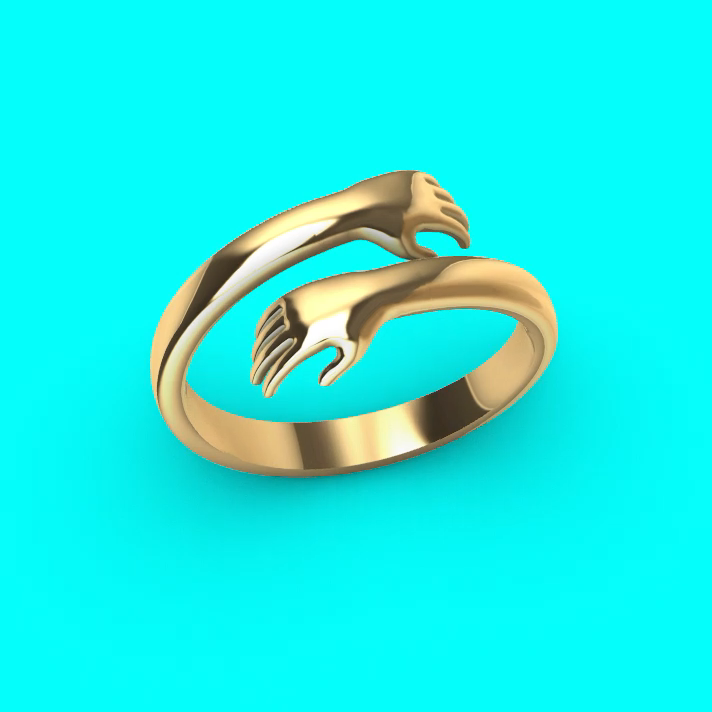 Hugging Hands Bypass Shank Ring