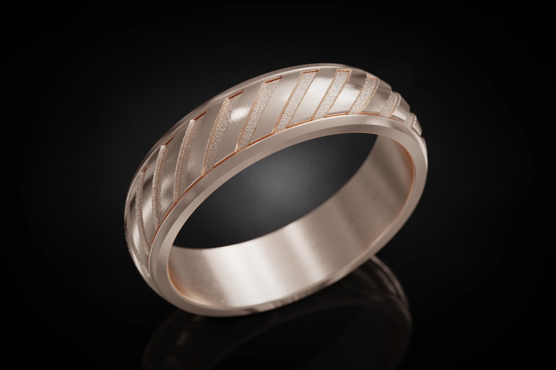 Modern Spiral Groove Patterned Ring — view 2