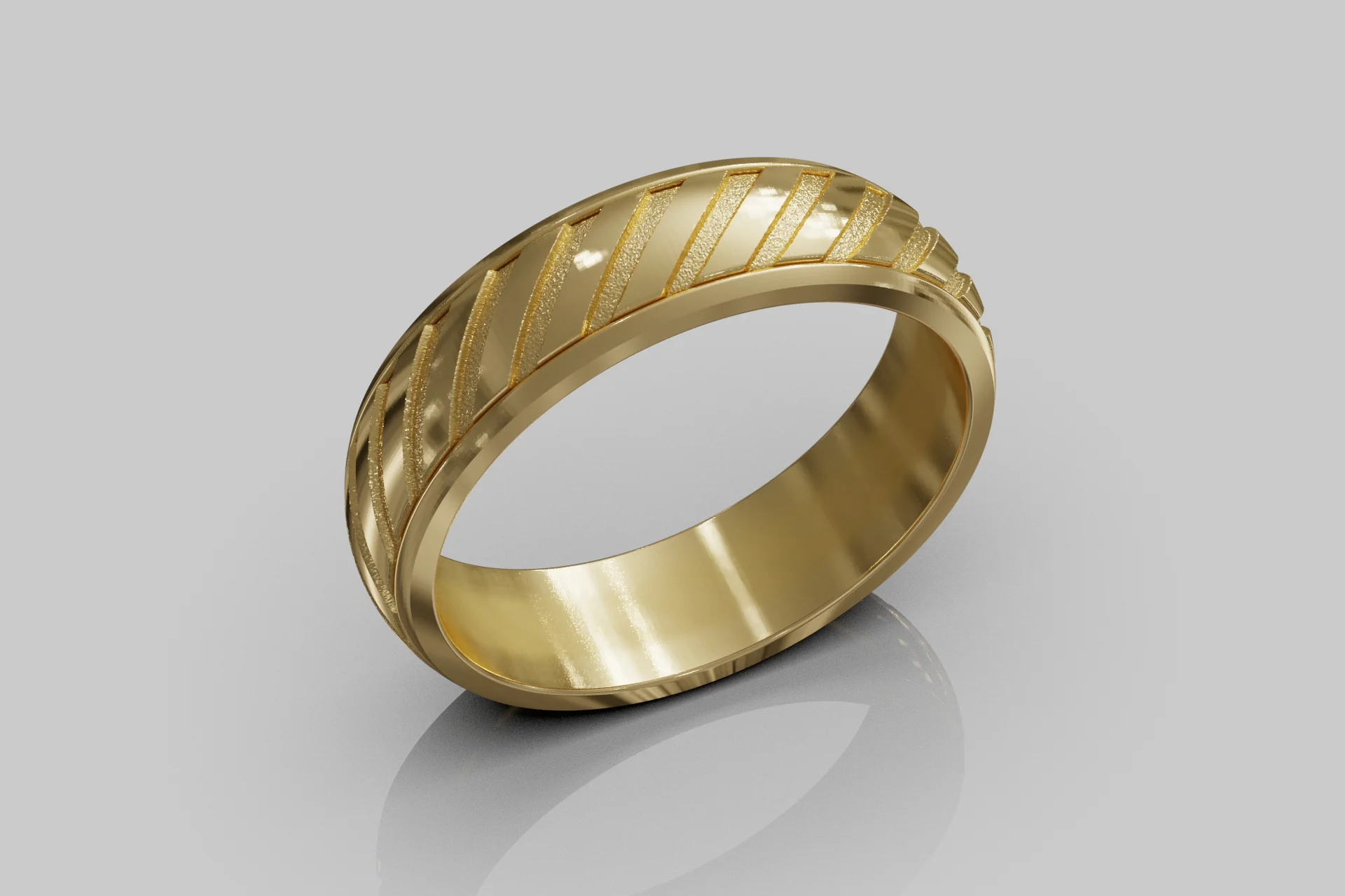 Modern Spiral Groove Patterned Ring — view 7