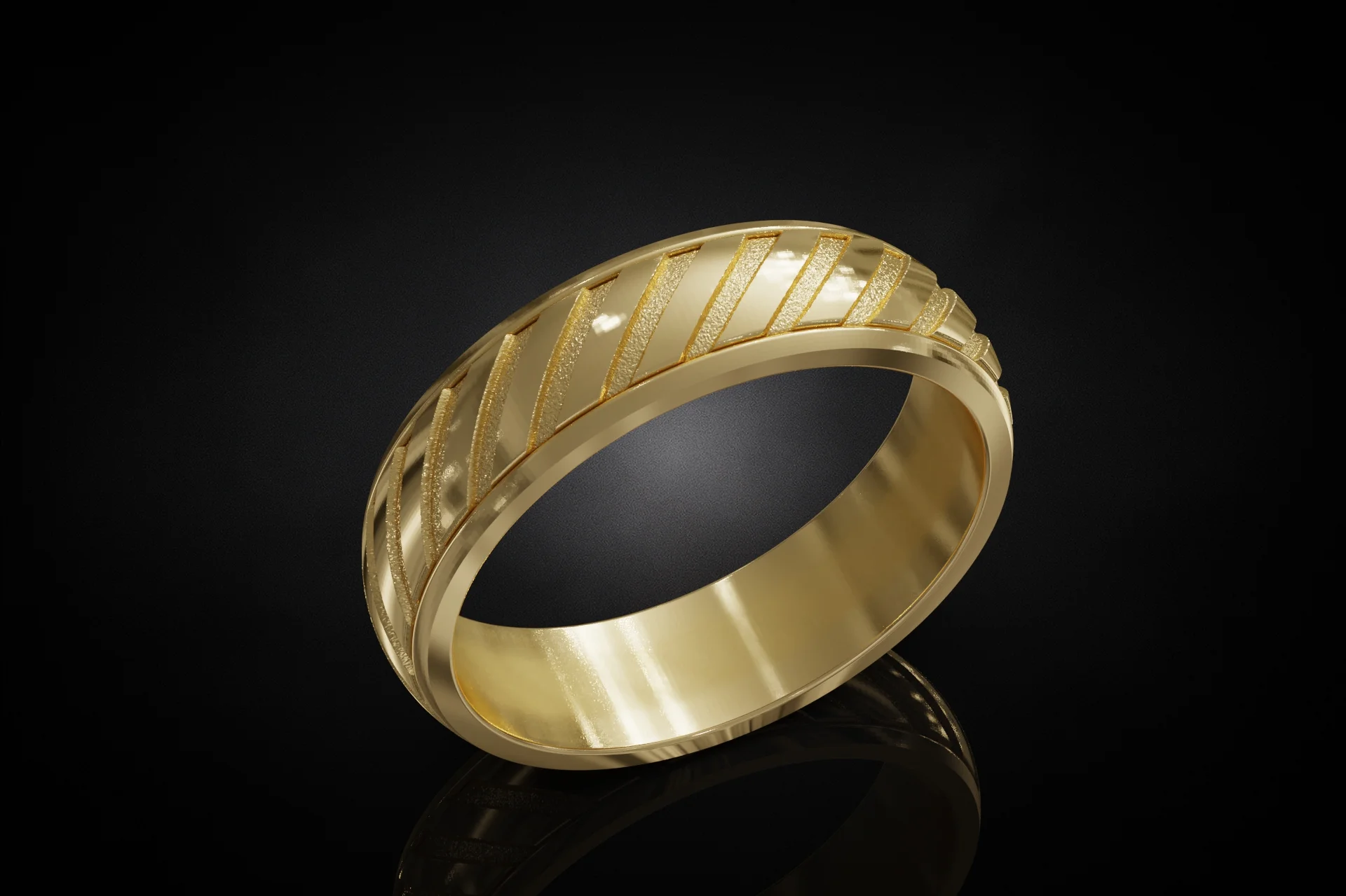 Modern Spiral Groove Patterned Ring — view 6