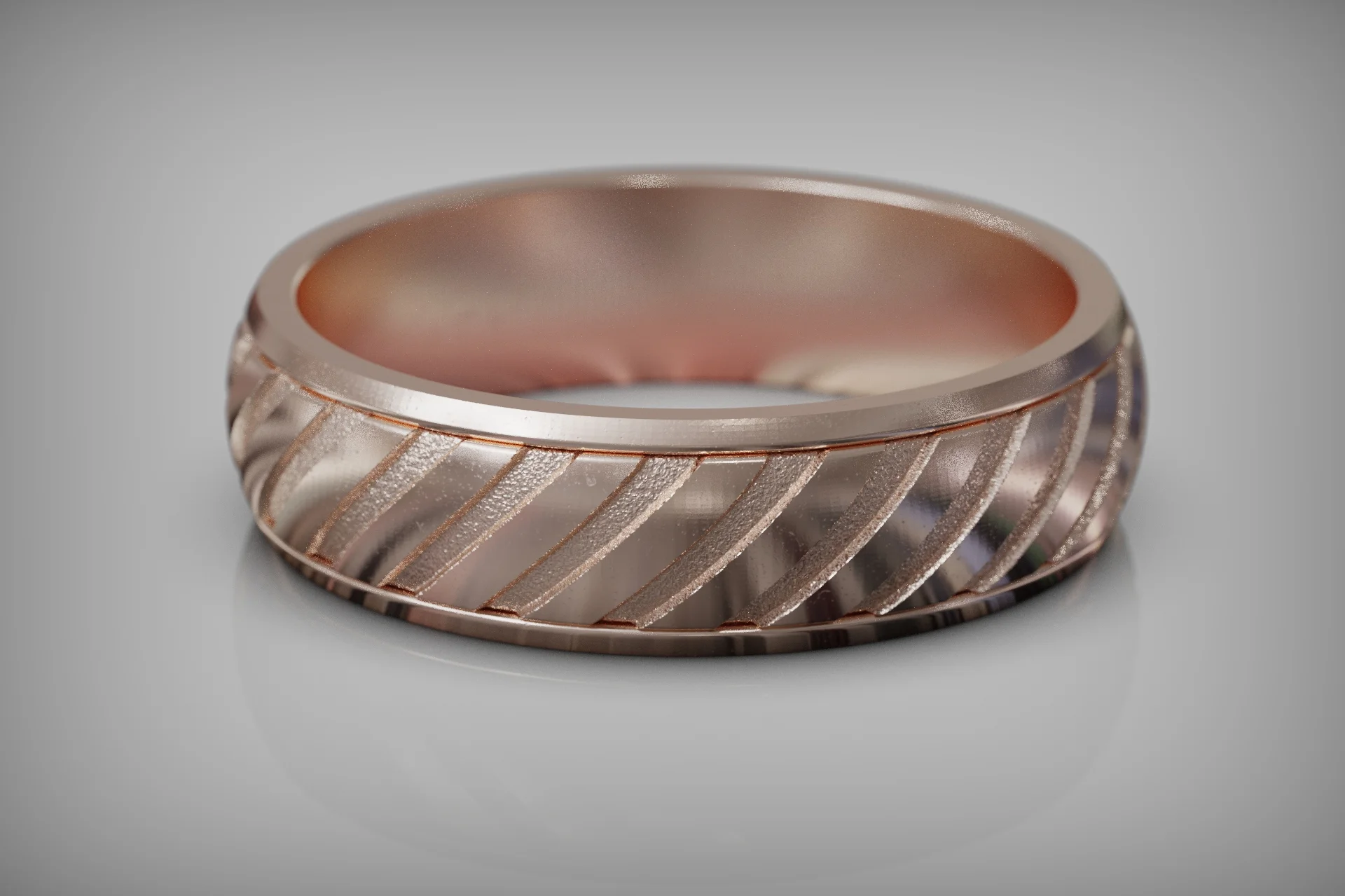 Modern Spiral Groove Patterned Ring — view 8