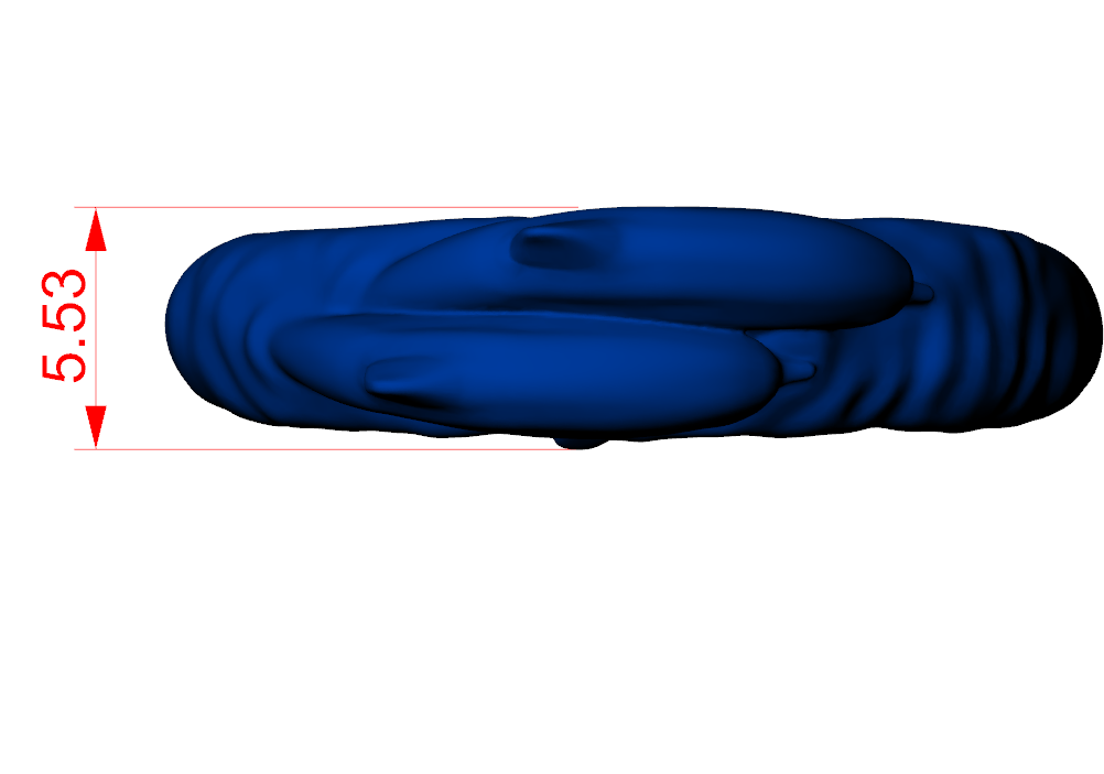 Two Dolphins Wave Textured Ring — view 7