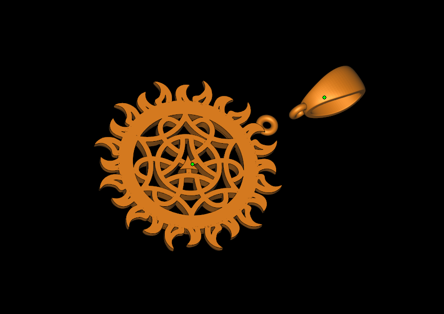 Slavic Sun Pendant with Celtic Triquetra Knotwork — view 5