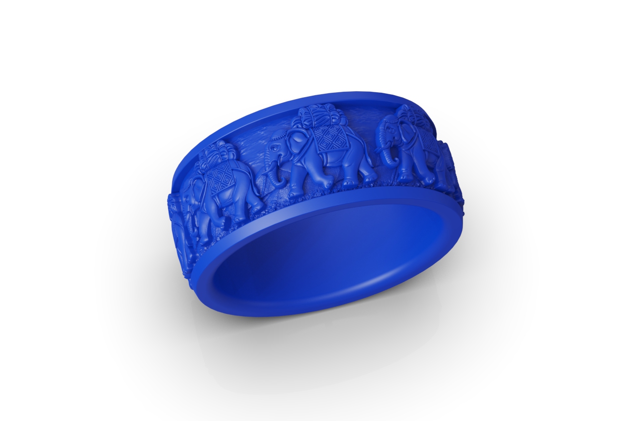 Elephant Caravan Relief Eternity Band — view 4