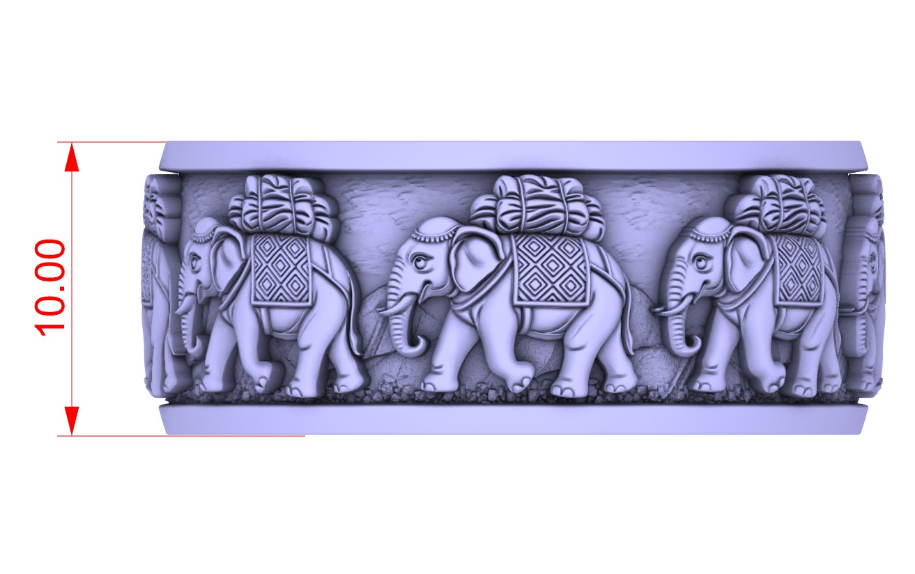 Elephant Caravan Relief Eternity Band — view 7