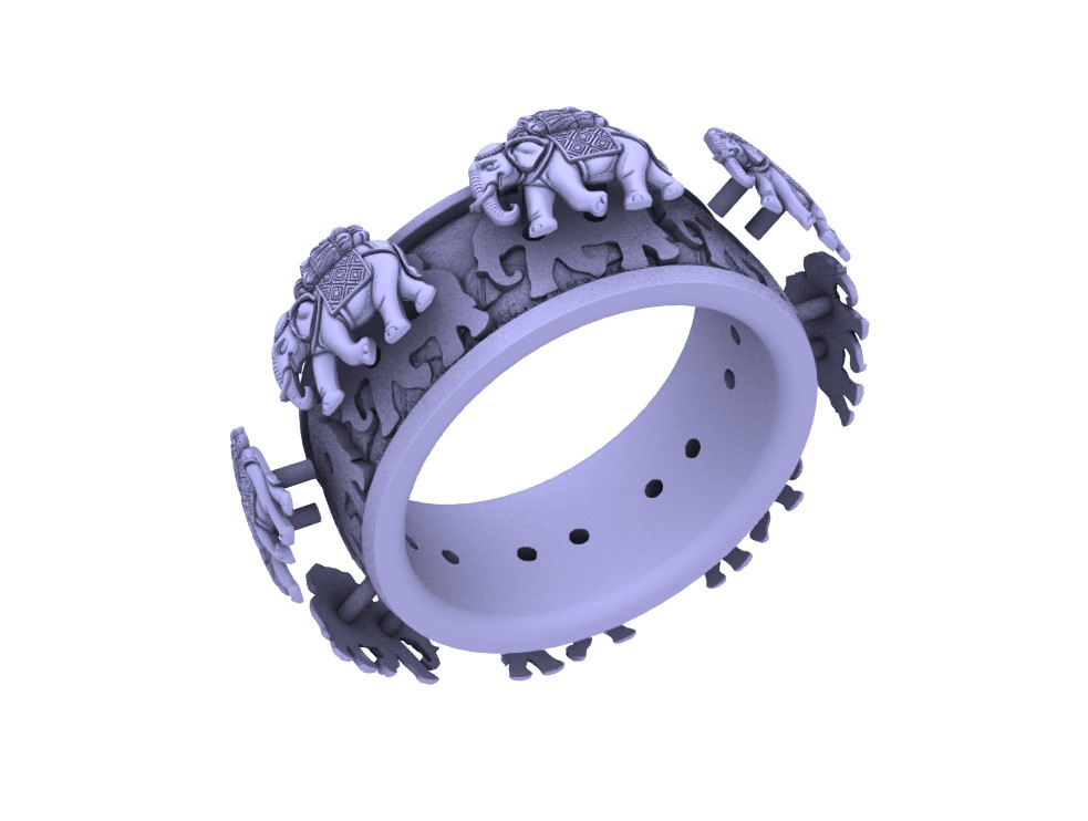 Elephant Caravan Relief Eternity Band — view 8