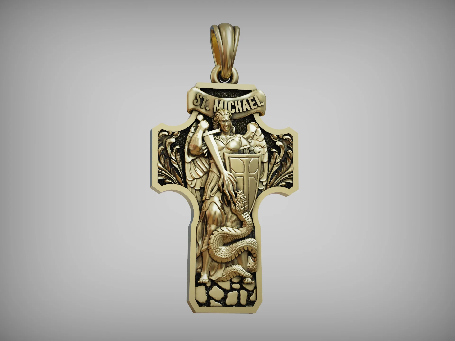 St. Michael Archangel Cross Pendant — view 3