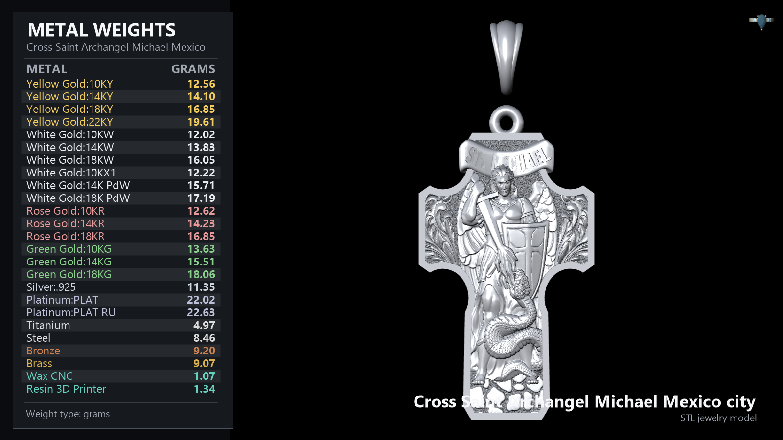 St. Michael Archangel Cross Pendant — view 7