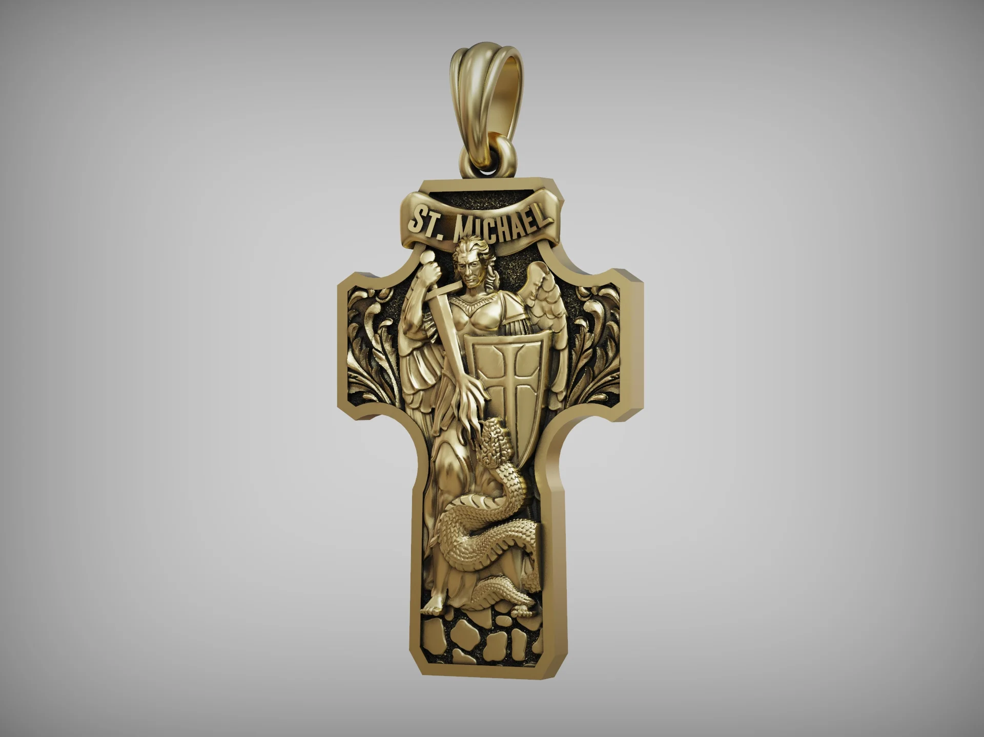 St. Michael Archangel Cross Pendant — view 4