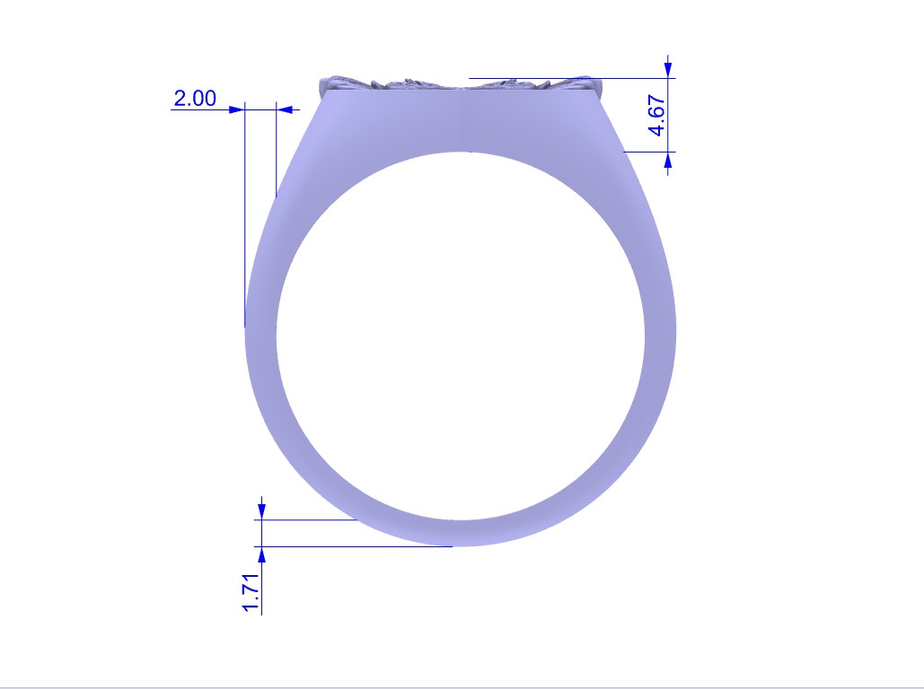 Gothic Winged Cross Shield Signet Ring — view 5