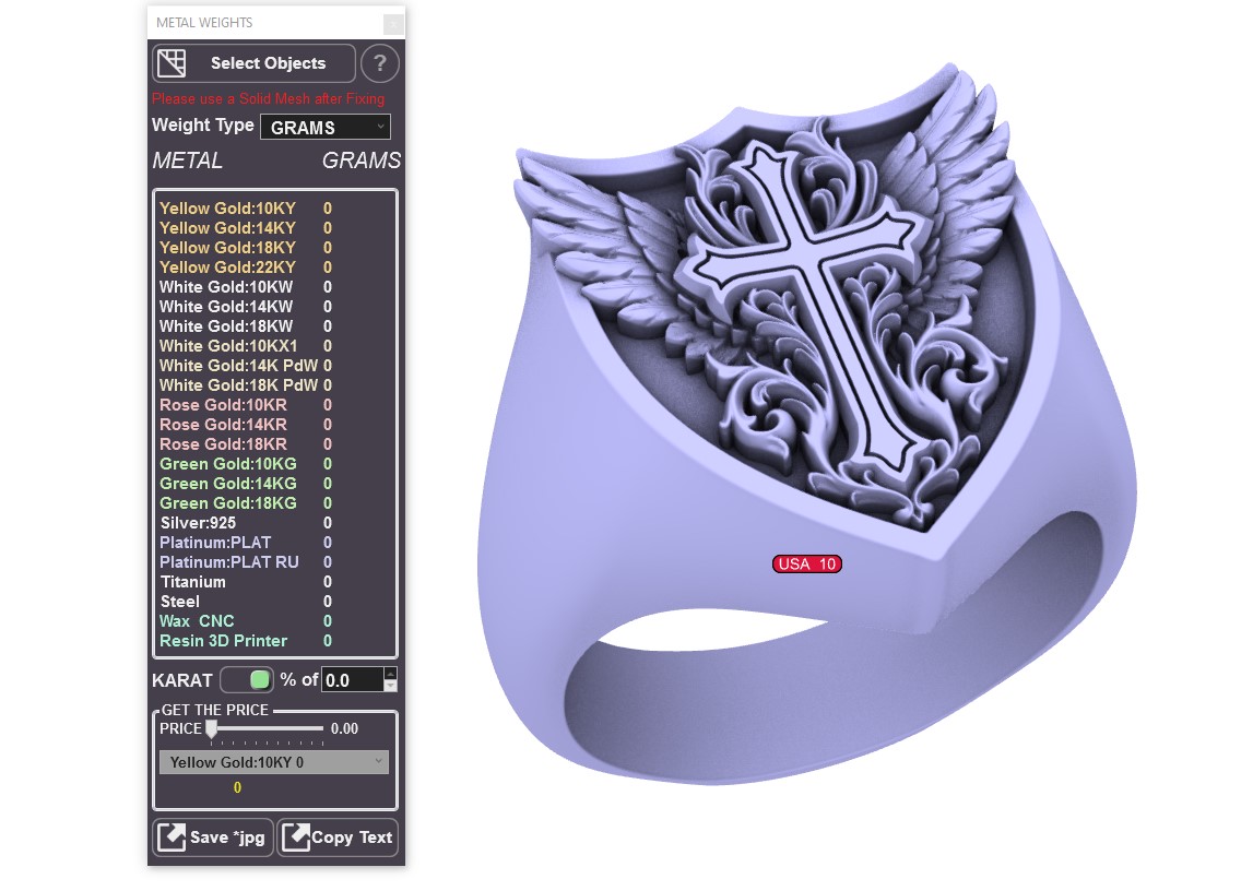 Gothic Winged Cross Shield Signet Ring — view 6