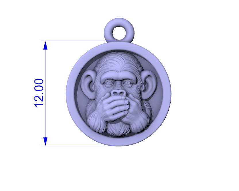 Three Wise Monkeys Medallion Charms Set — view 6