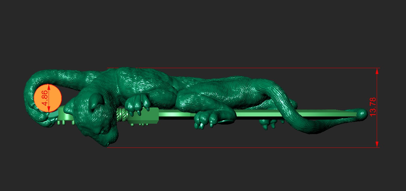 Silver Panther & Golden Sword Pendant | Jewelry 3D Model STL — view 4