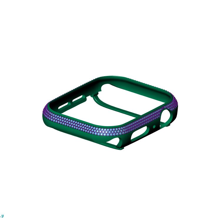 Apple Watch Custom Bezel Case 3D Print CAD Model — view 3