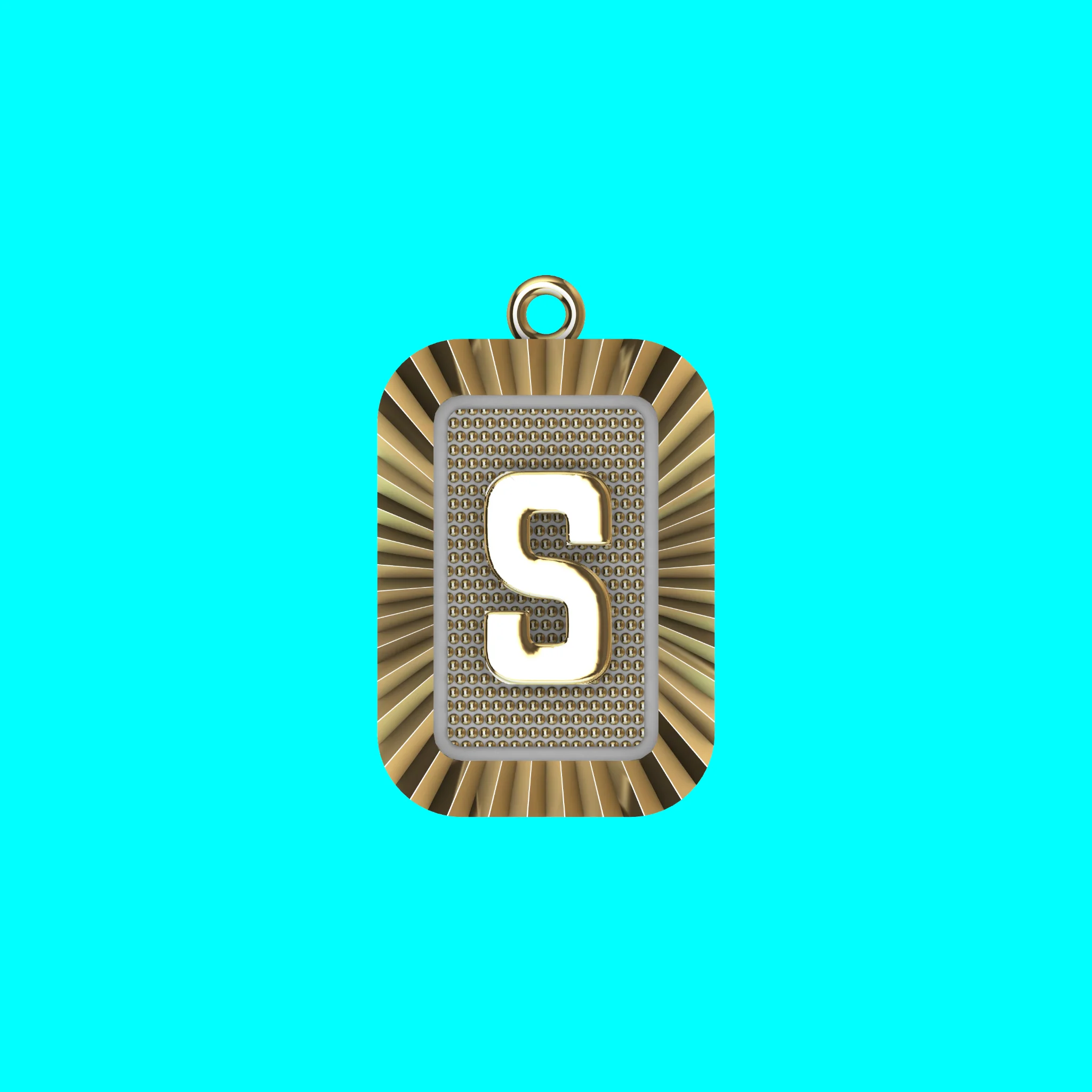 Buy S Letter Pendant CAD Model Gold Initial Necklace Jewelry — view 4