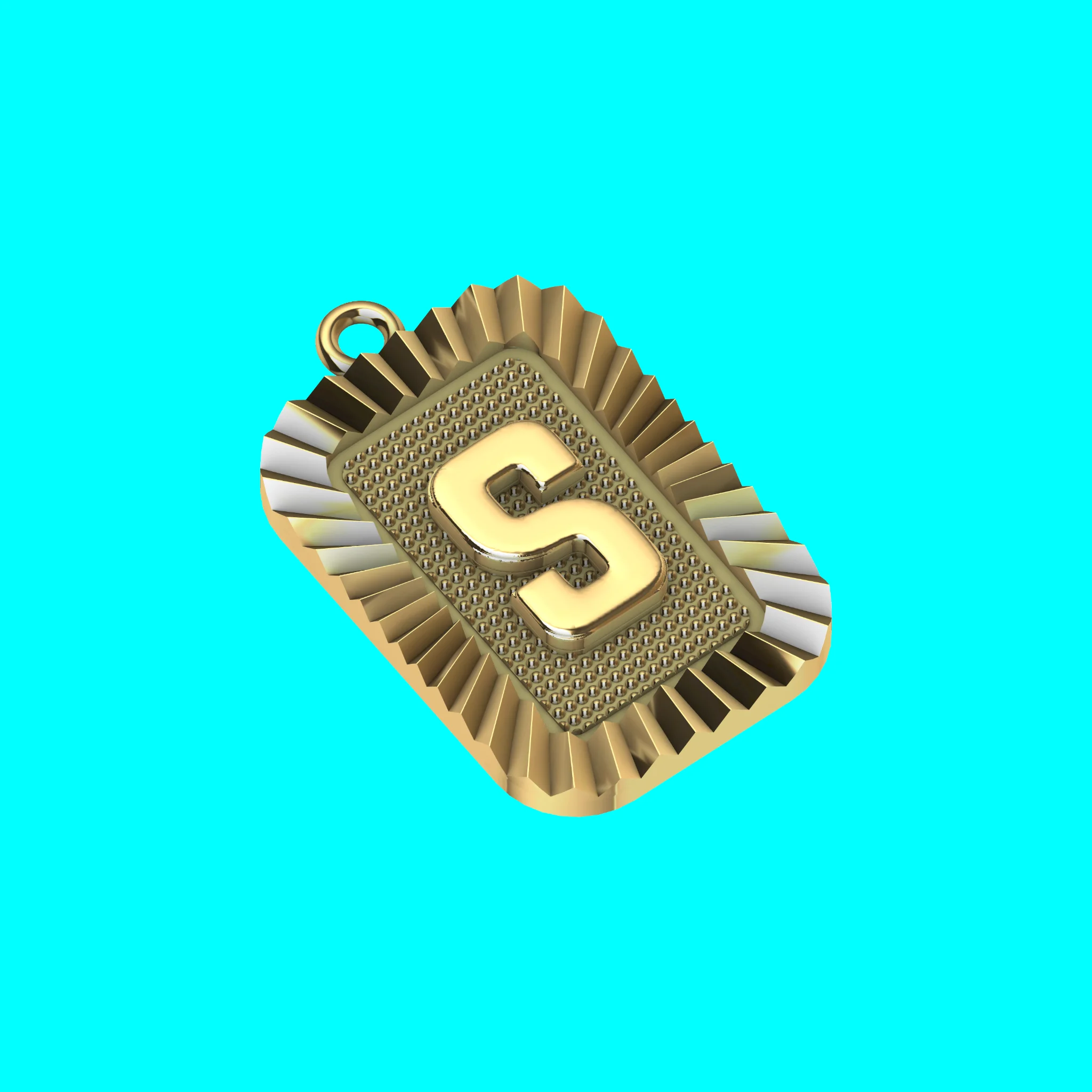 Buy S Letter Pendant CAD Model Gold Initial Necklace Jewelry