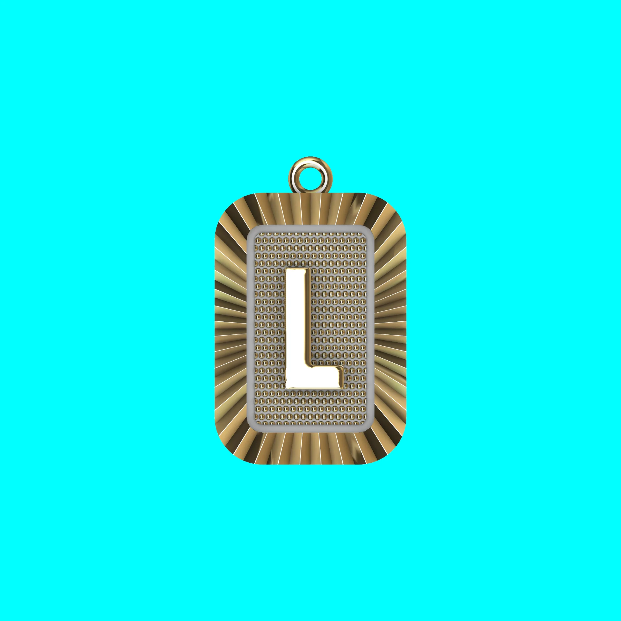 Buy L Letter Pendant CAD Model Gold Initial Necklace Jewelry — view 4