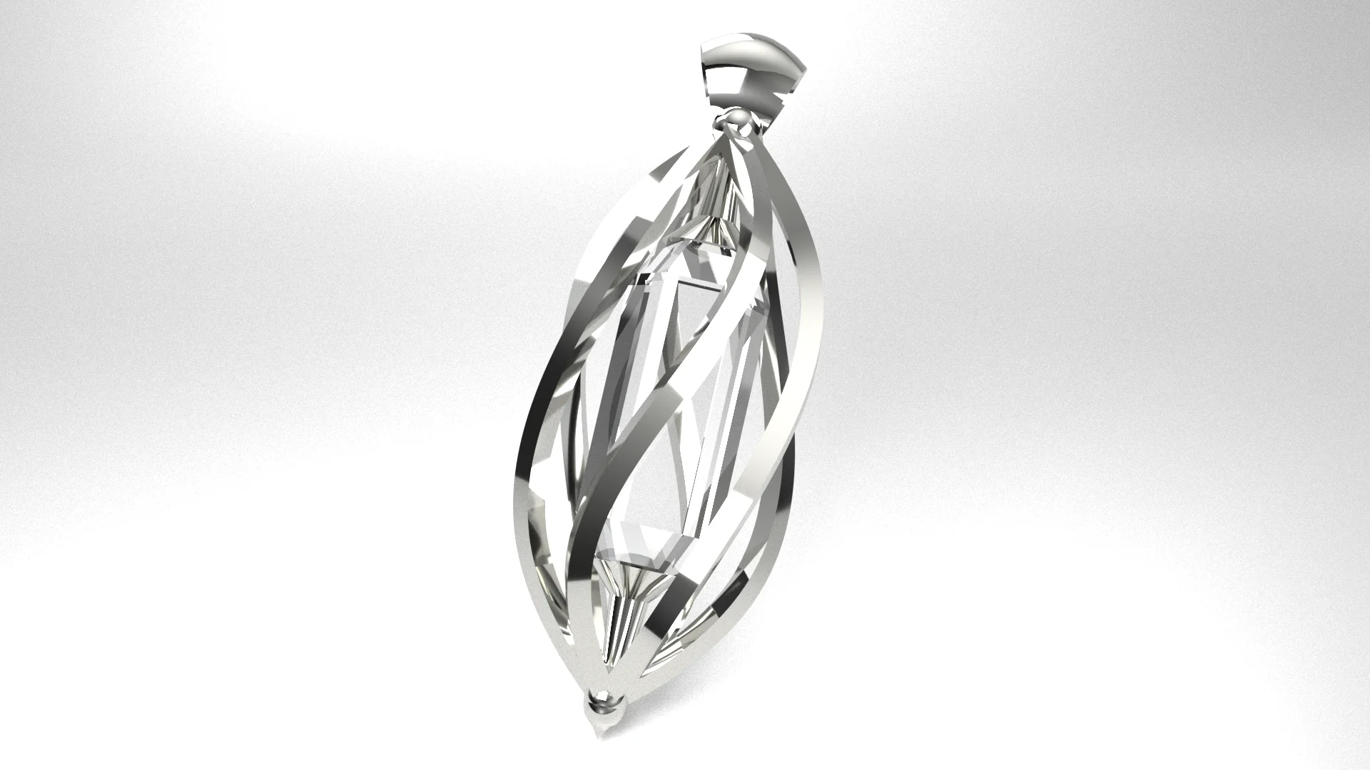 Elegant Cage Quartz Pendant Design — view 5