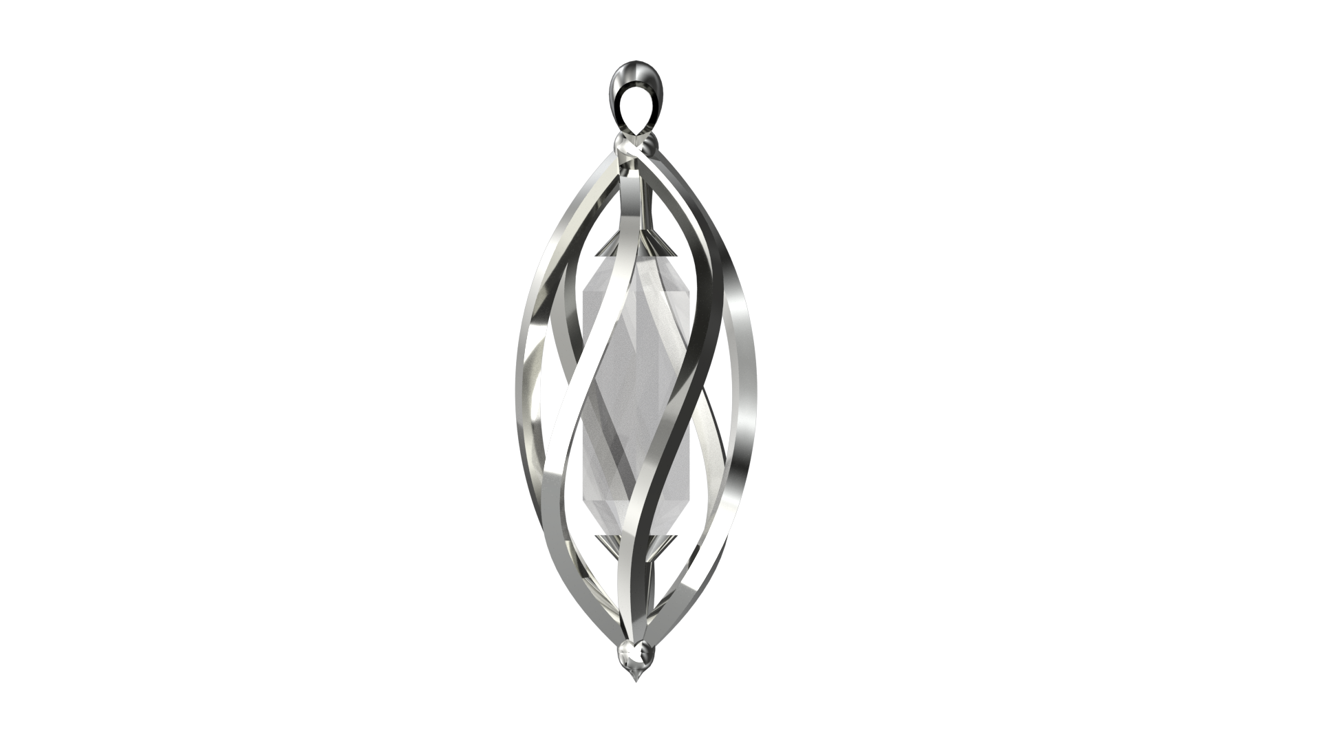 Elegant Cage Quartz Pendant Design — view 7