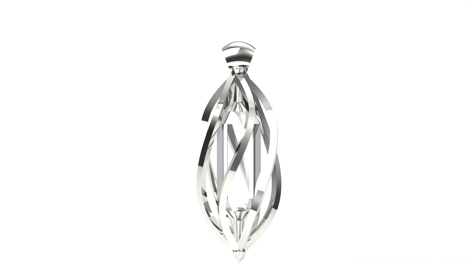 Elegant Cage Quartz Pendant Design — view 6
