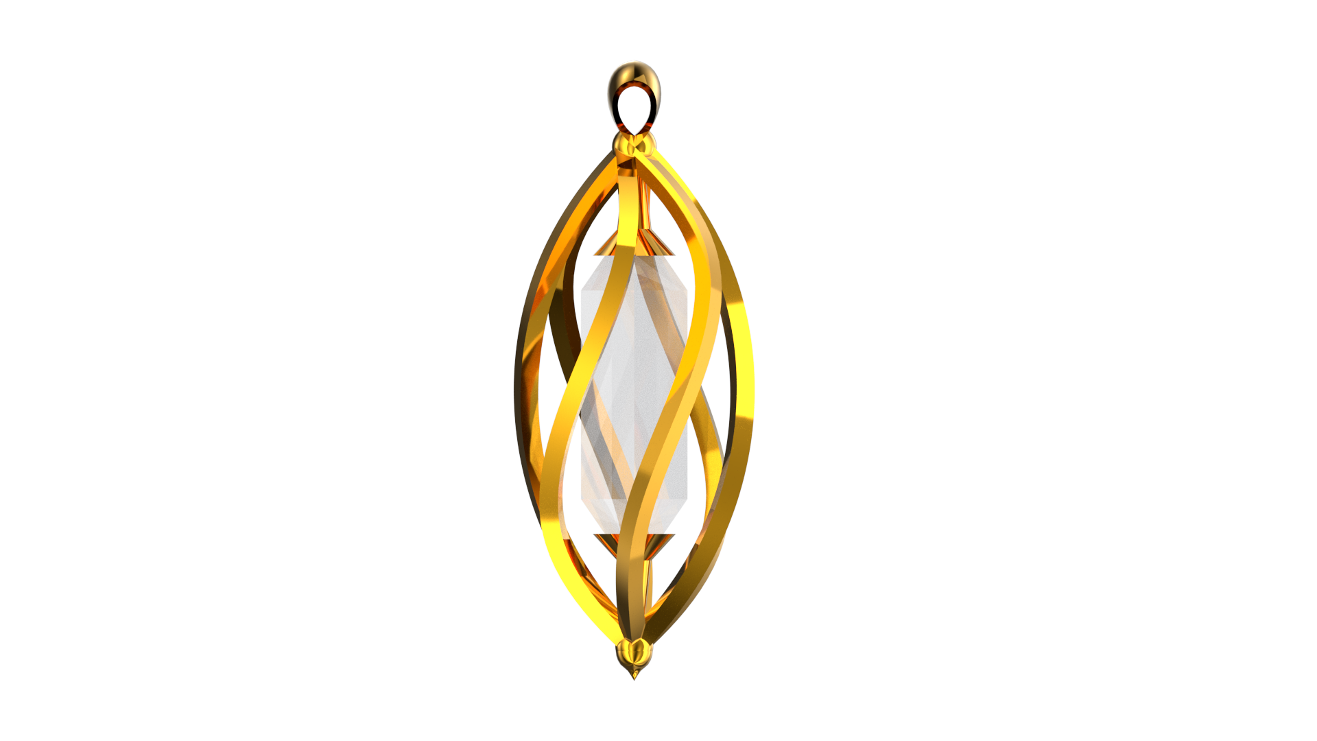 Elegant Cage Quartz Pendant Design — view 3
