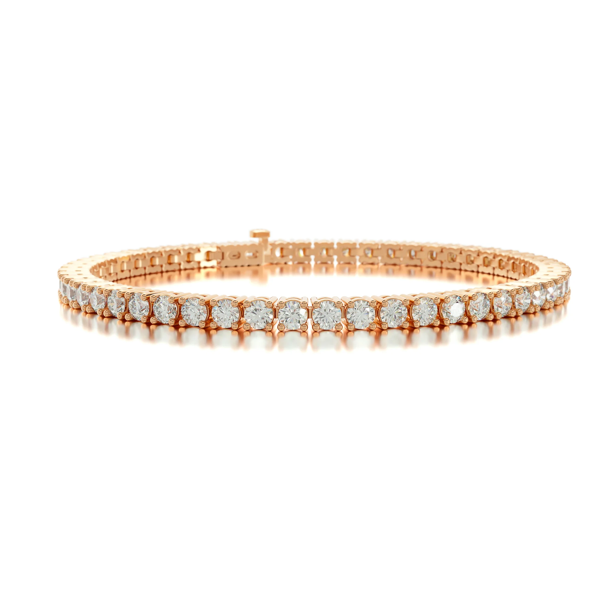 golden tennis bracelet with 3mm stones — view 8