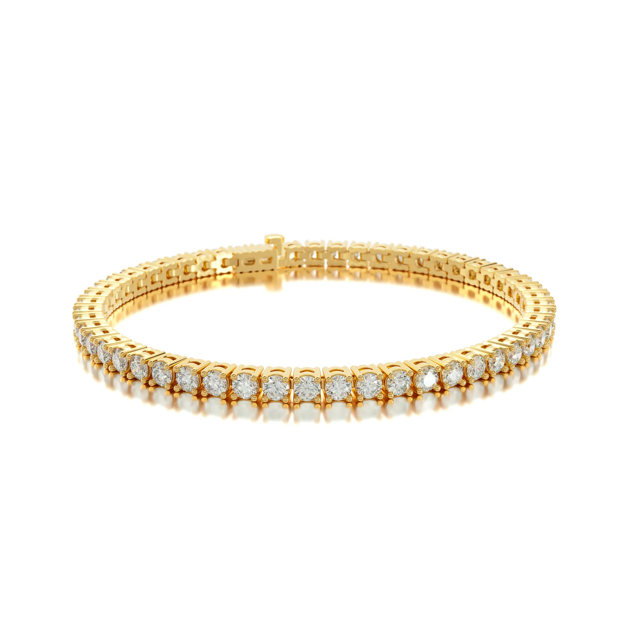 golden tennis bracelet with 3mm stones — view 4