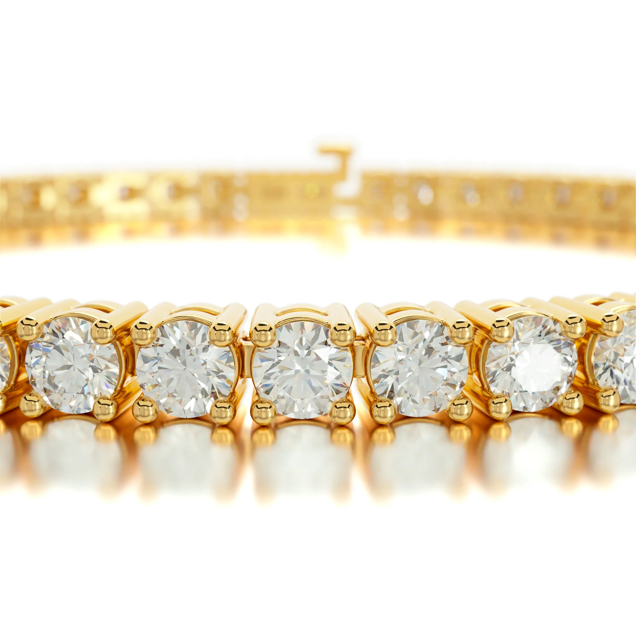 golden tennis bracelet with 3mm stones — view 2