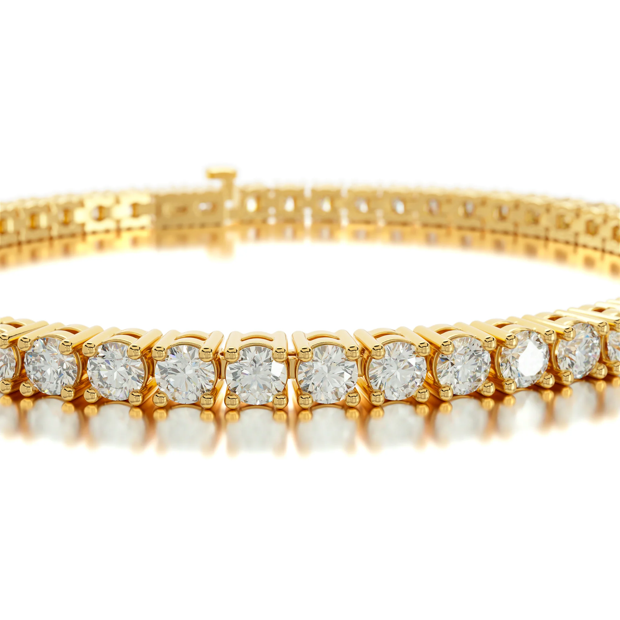 golden tennis bracelet with 3mm stones — view 3