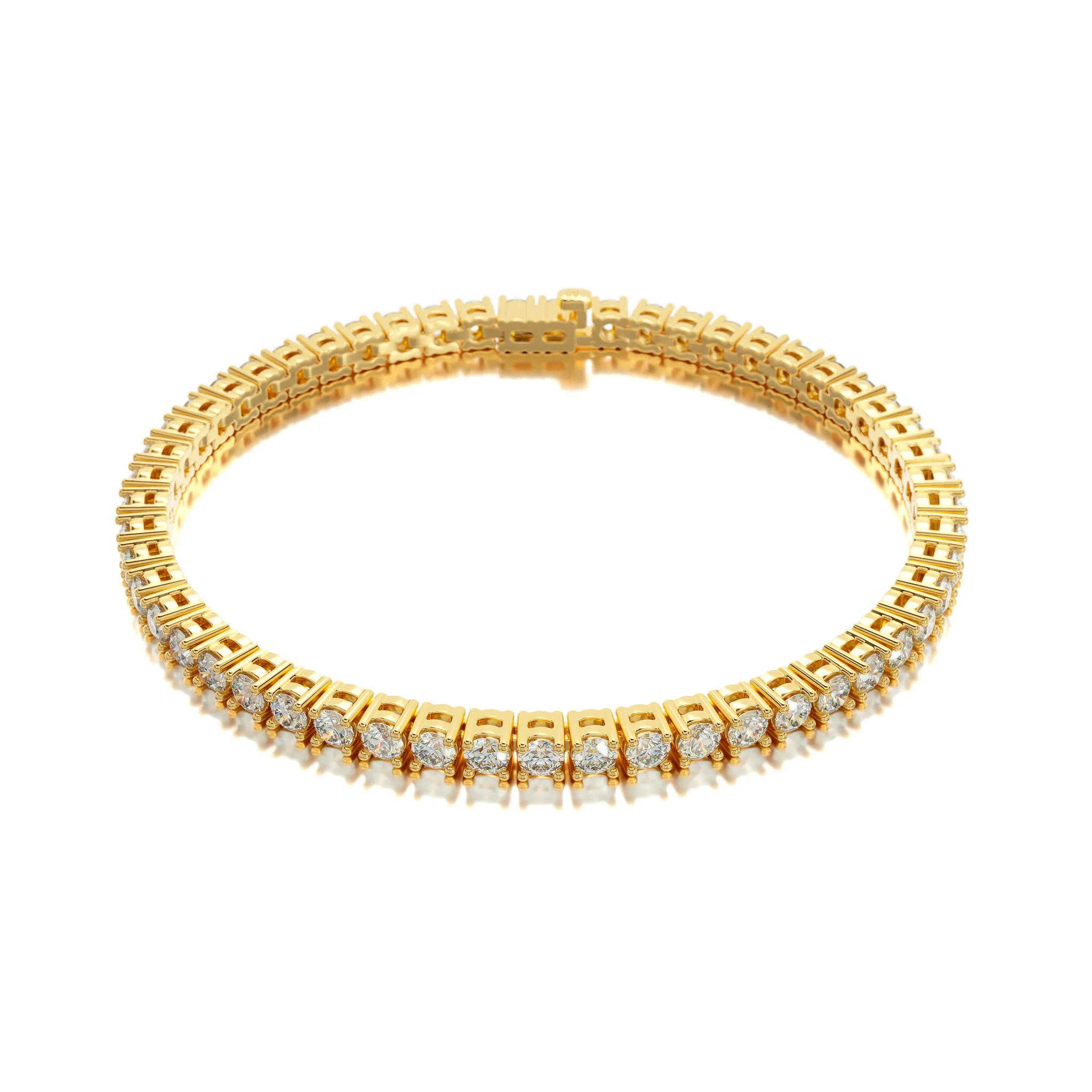 golden tennis bracelet with 3mm stones — view 5