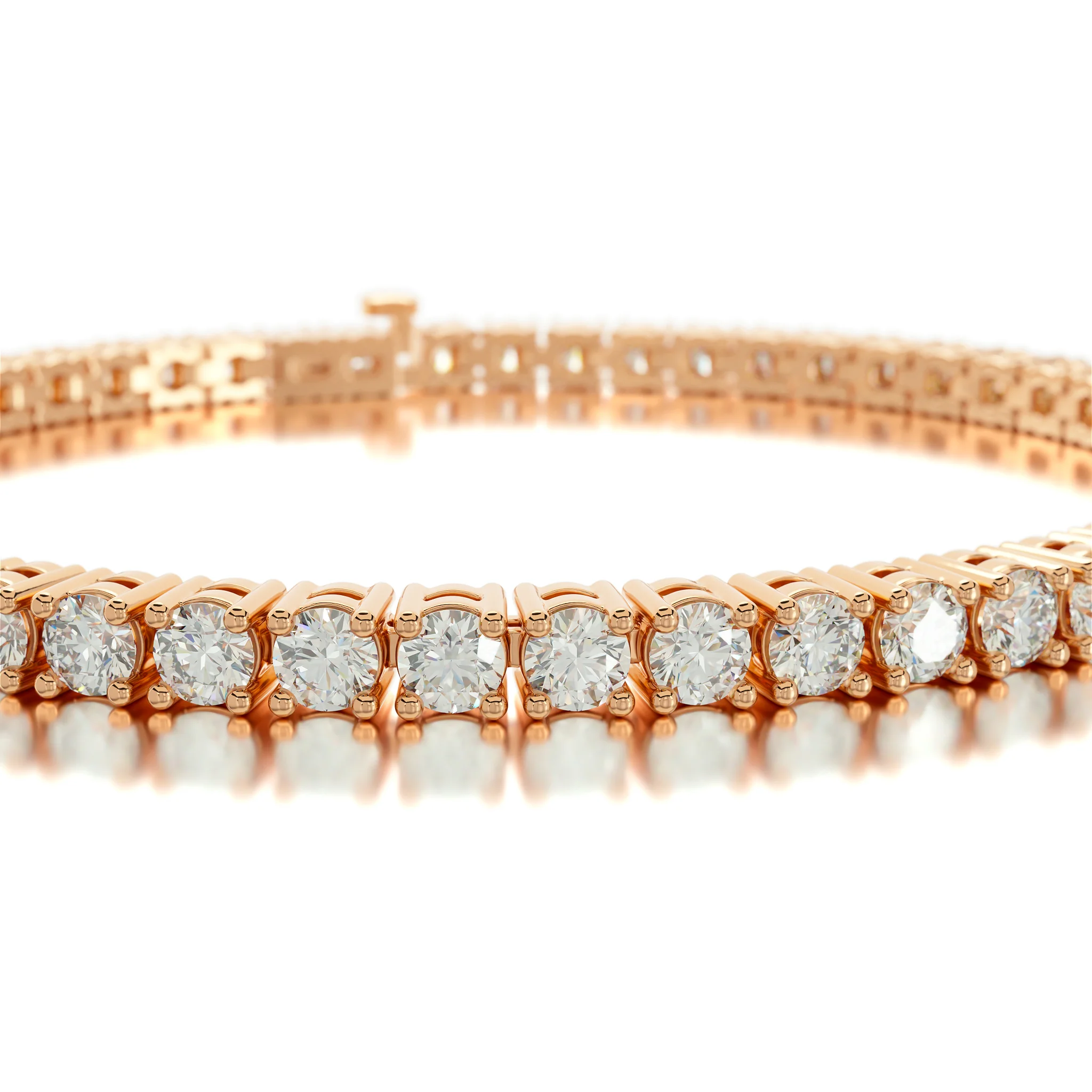 golden tennis bracelet with 3mm stones — view 7