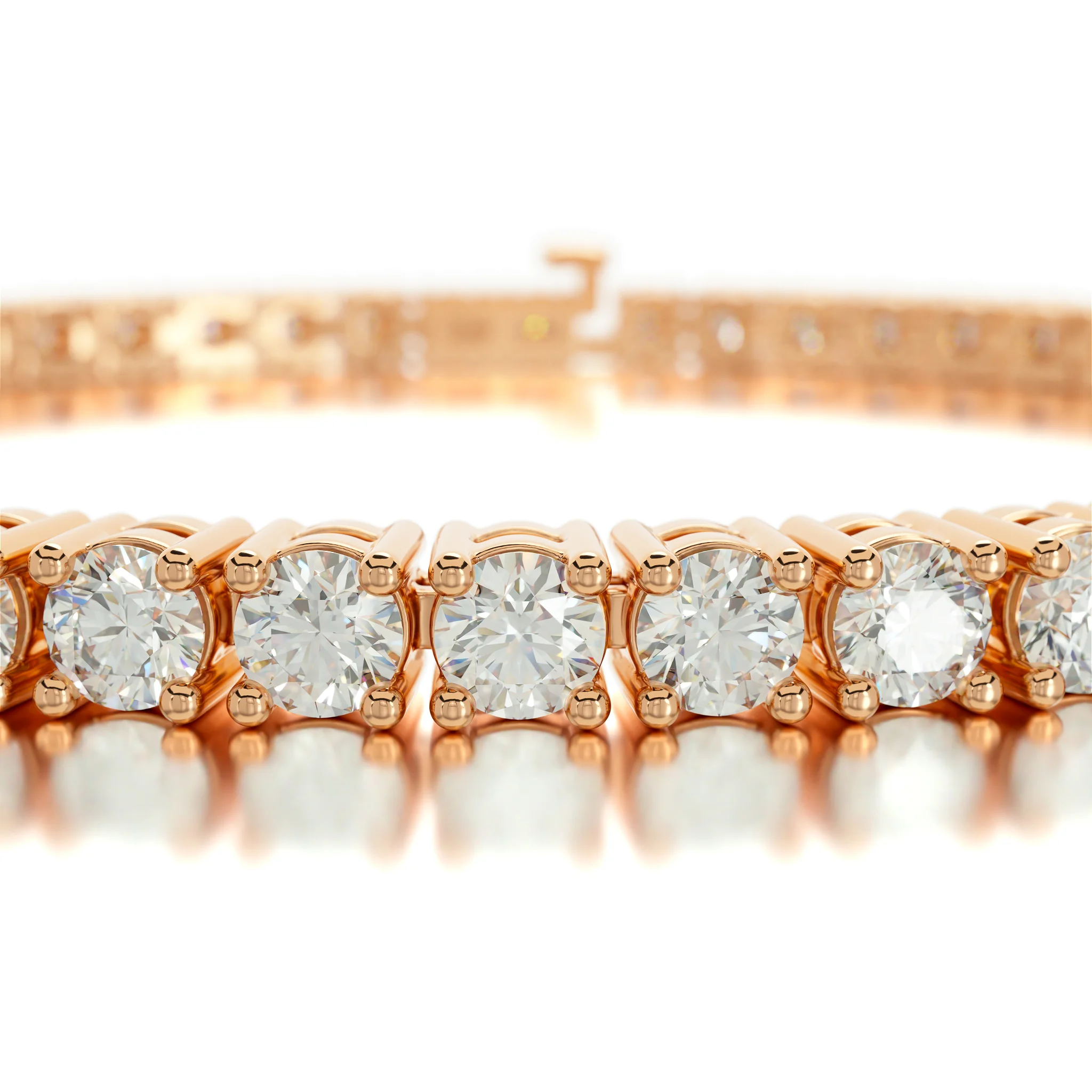 golden tennis bracelet with 3mm stones — view 6