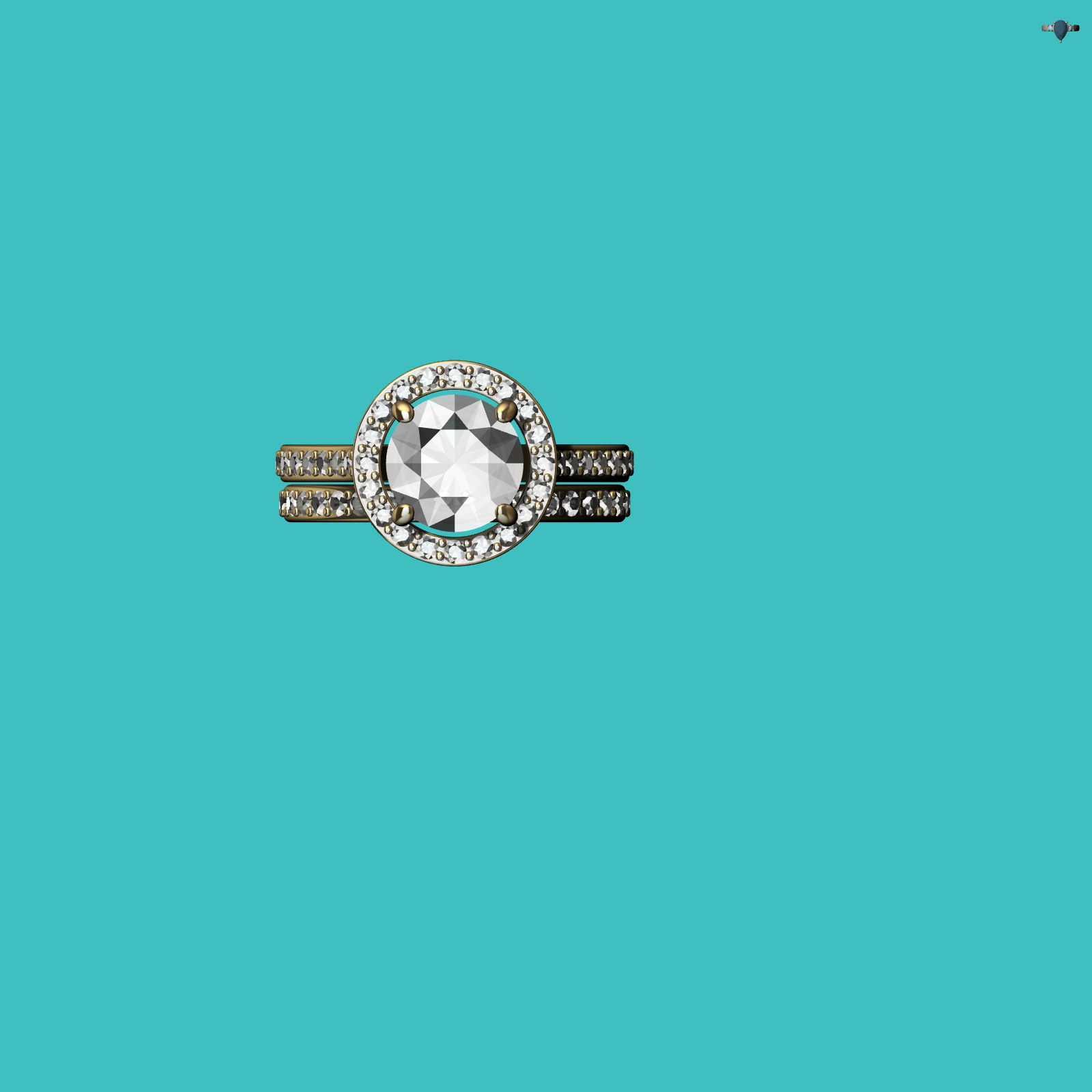 Halo Ring Split Shank U-Cut Setting — view 6