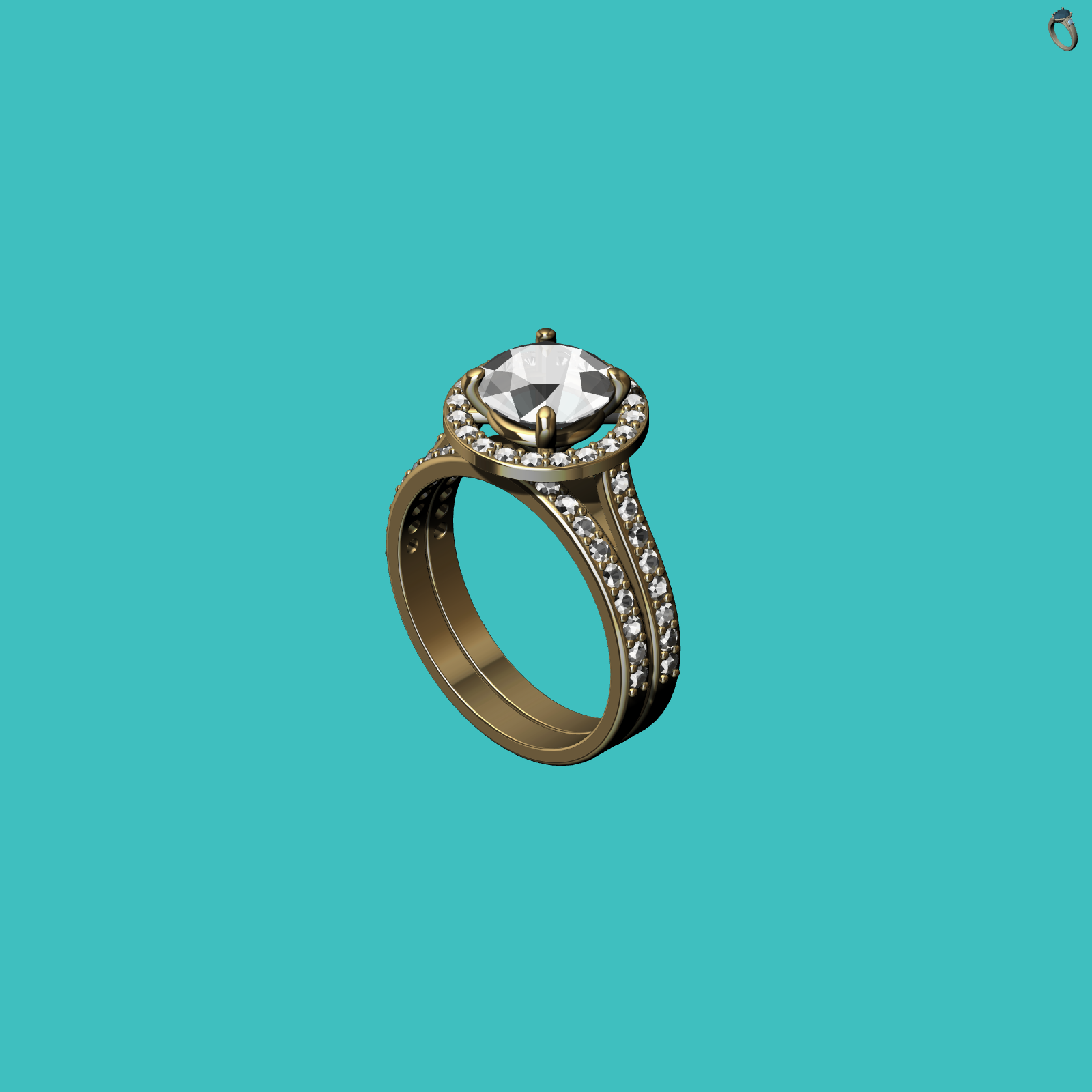 Halo Ring Split Shank U-Cut Setting — view 7