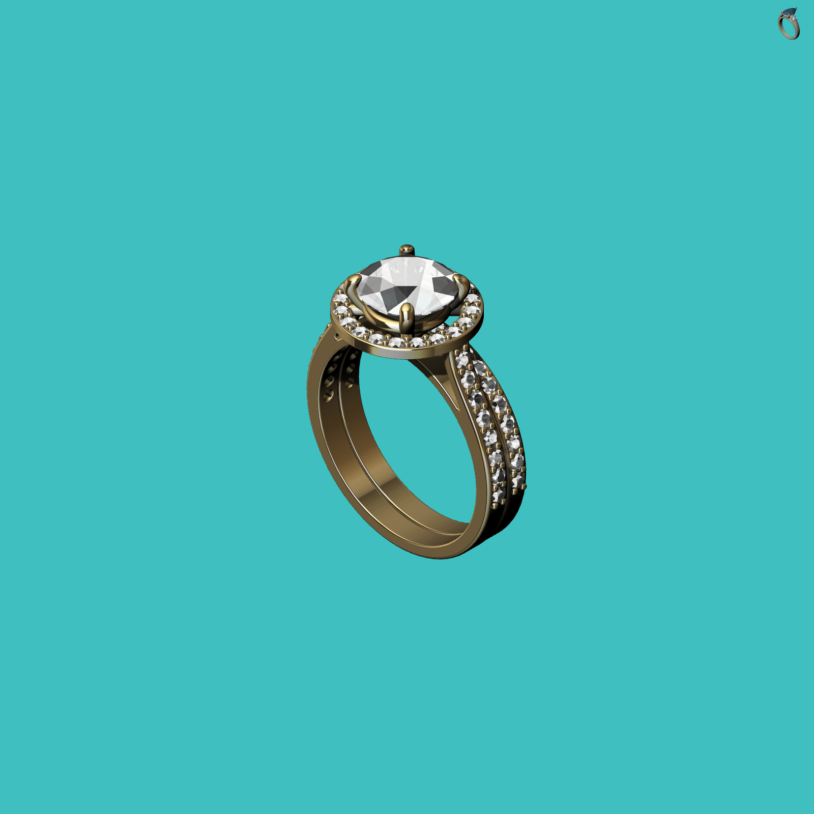Halo Ring Split Shank U-Cut Setting — view 8