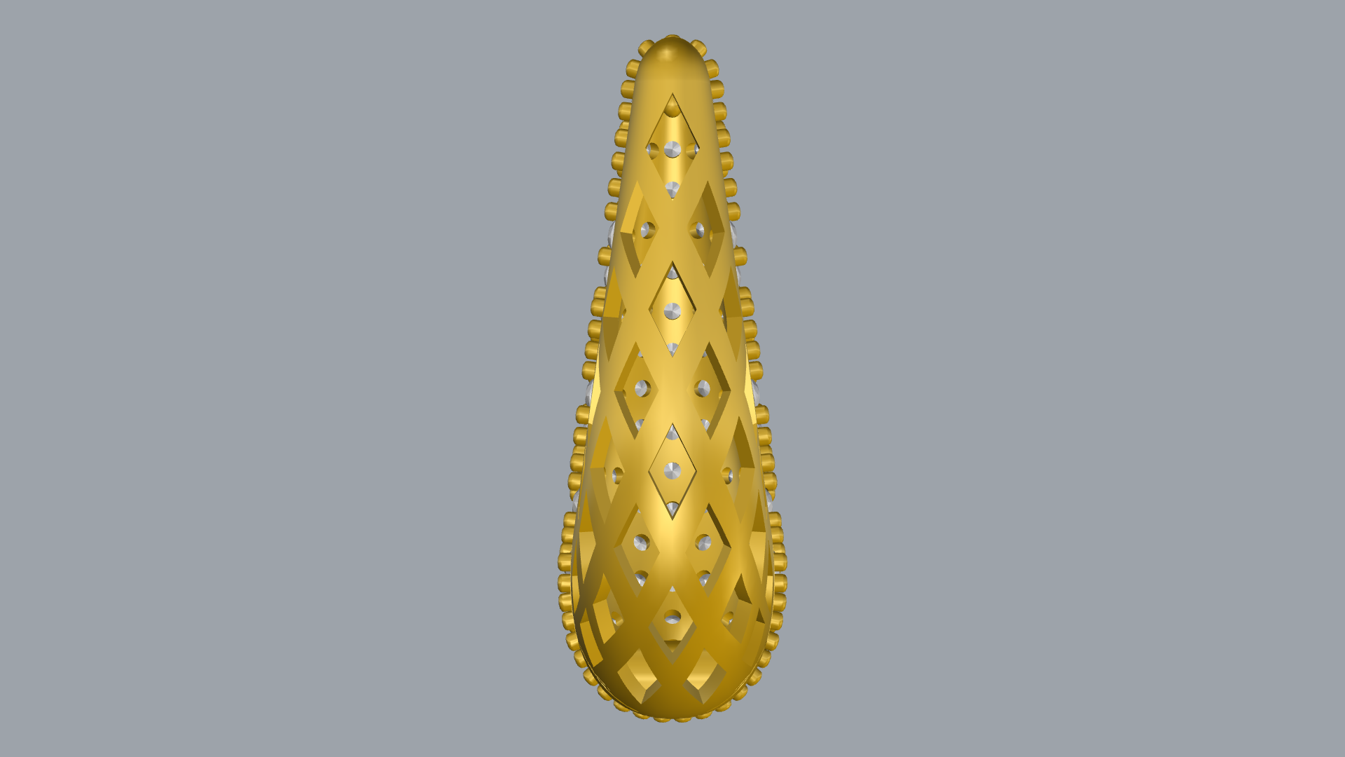 Multi-Row Pavé Hoop Earrings Jewelry CAD Model — view 8
