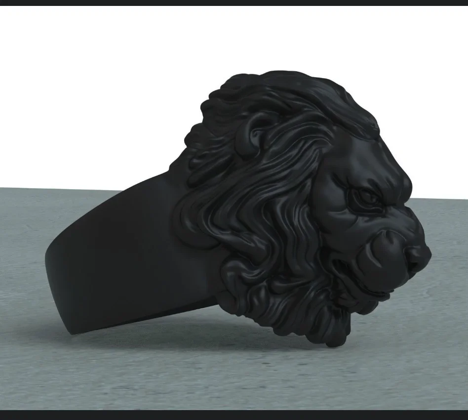 Sculptural Lion Head Ring — view 2