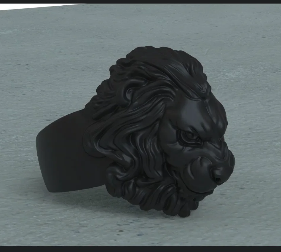 Sculptural Lion Head Ring — view 7