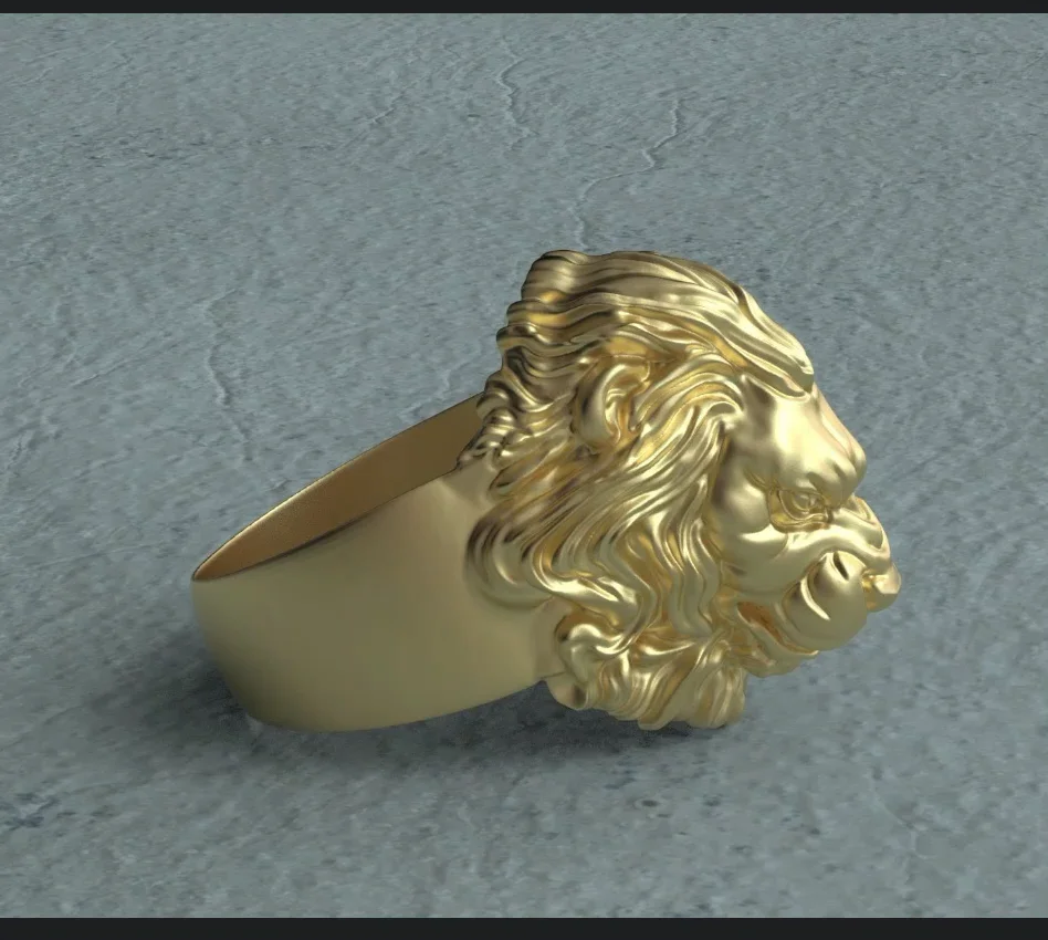 Sculptural Lion Head Ring — view 8