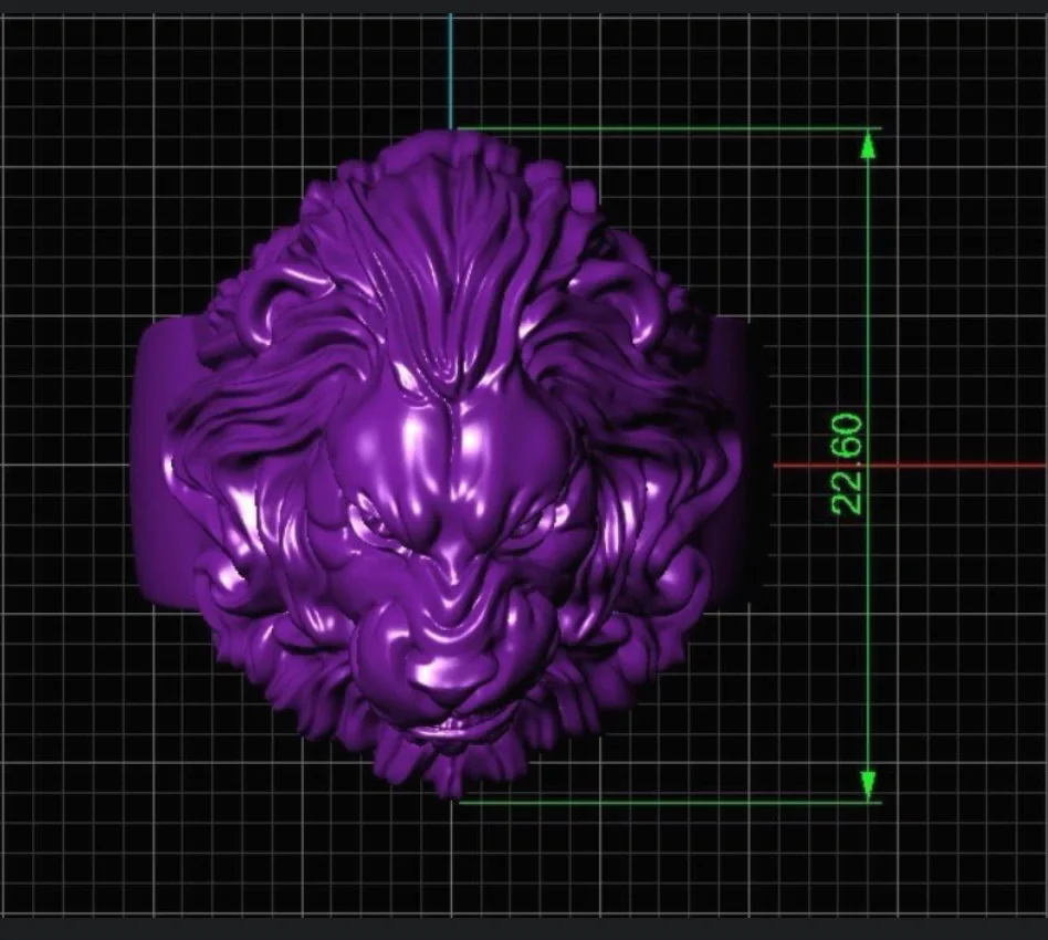 Sculptural Lion Head Ring — view 3
