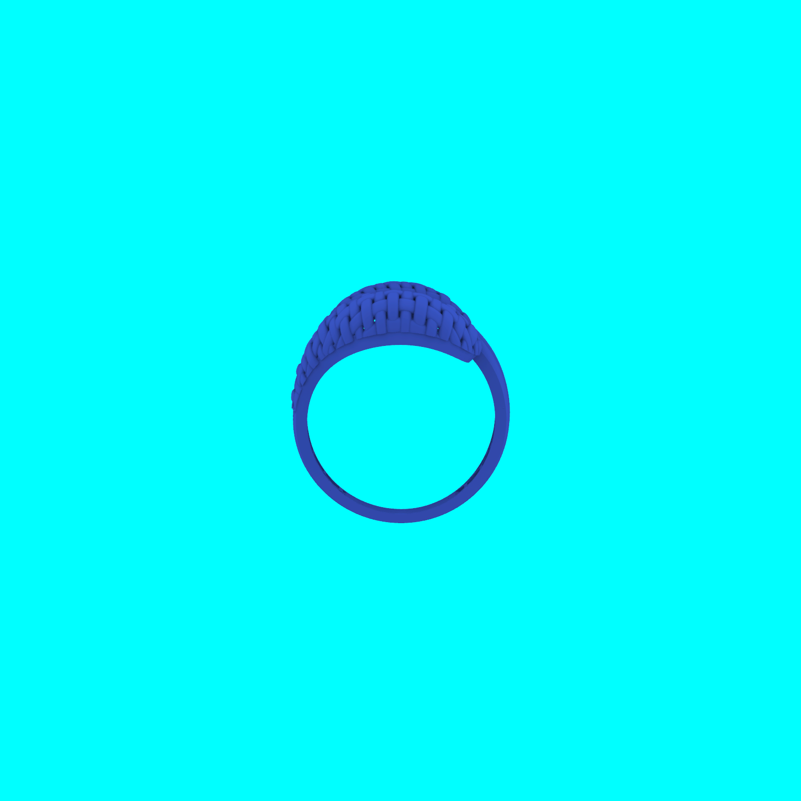 Knot Motif Ring with Intertwined Basketweave Strands — view 3