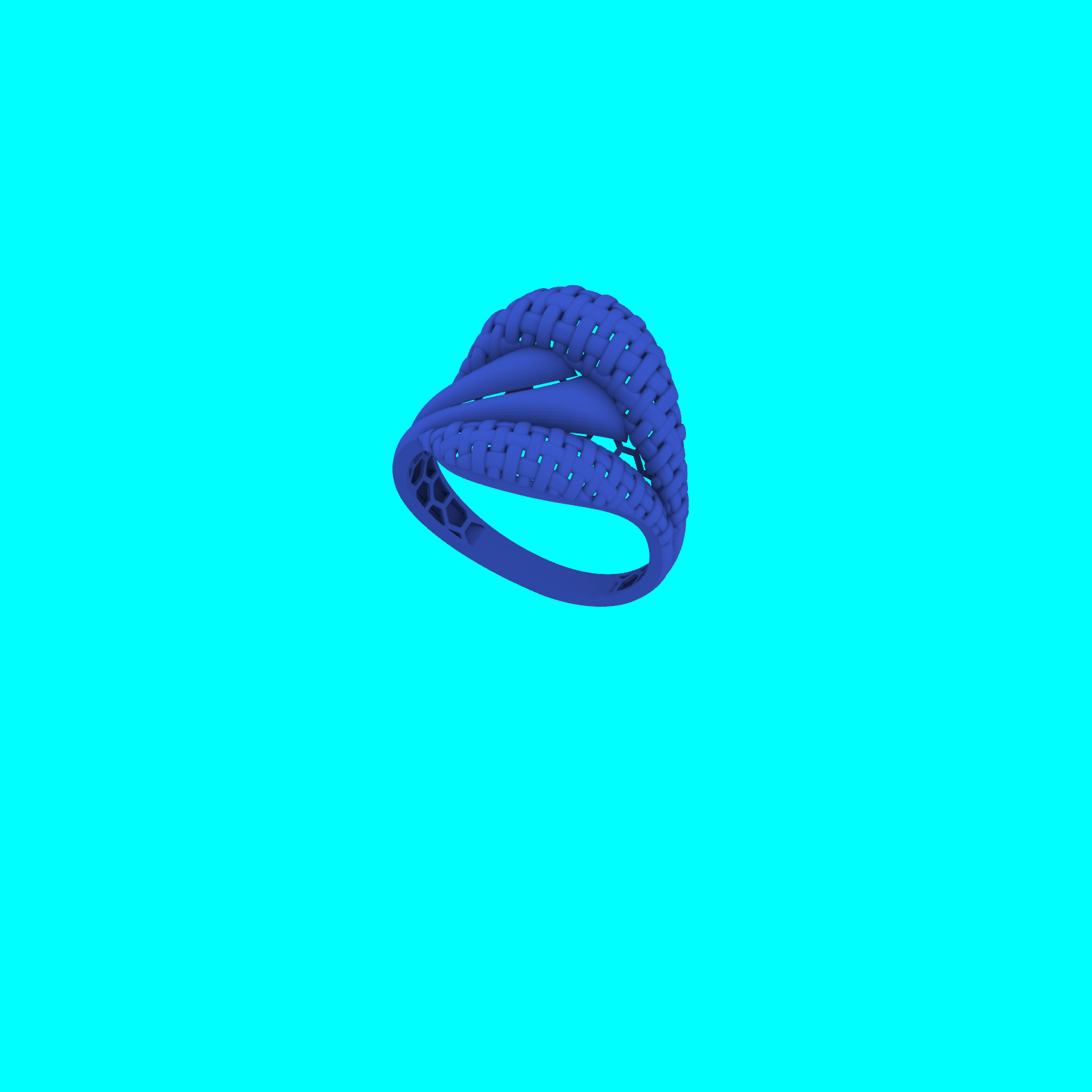 Knot Motif Ring with Intertwined Basketweave Strands — view 5
