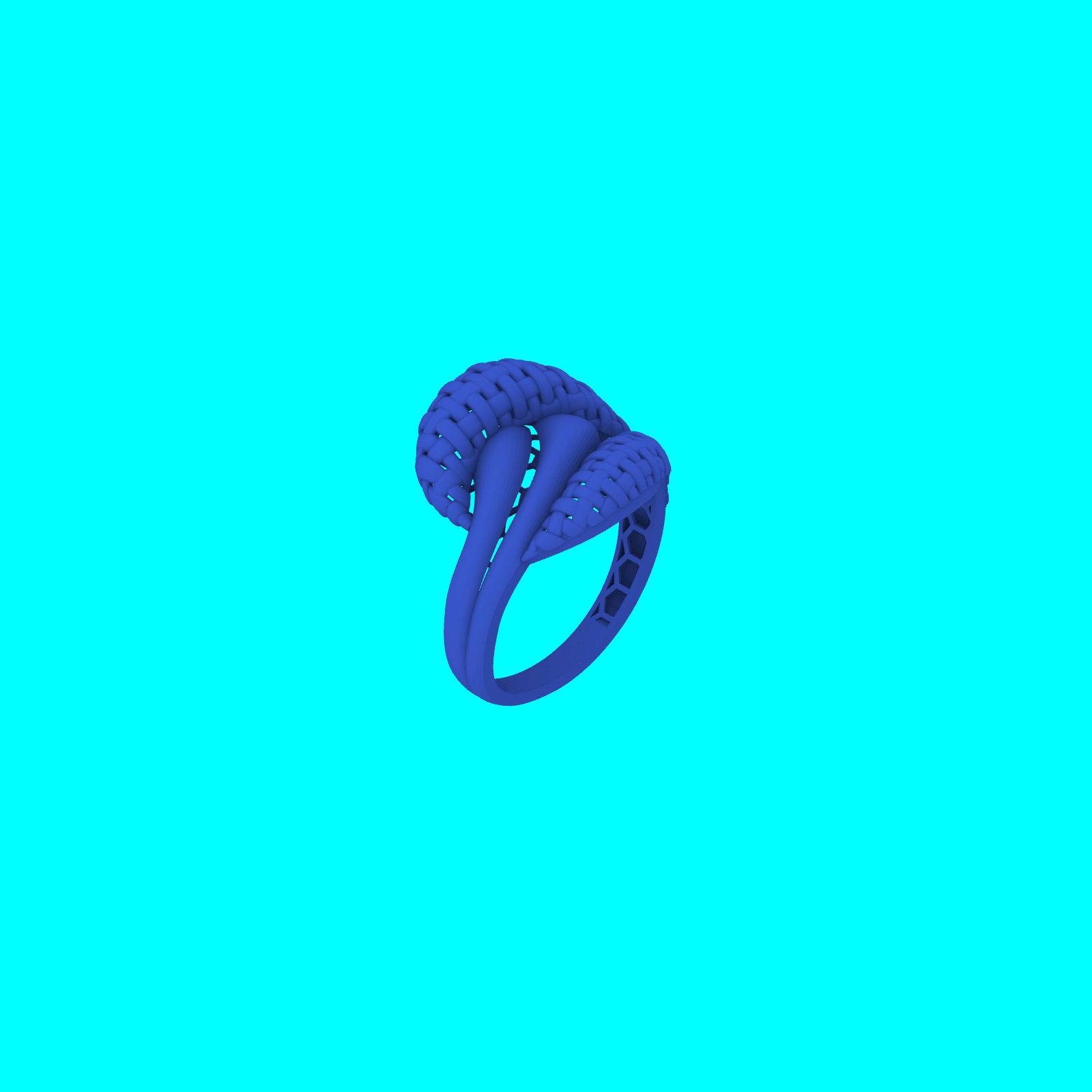 Knot Motif Ring with Intertwined Basketweave Strands — view 7