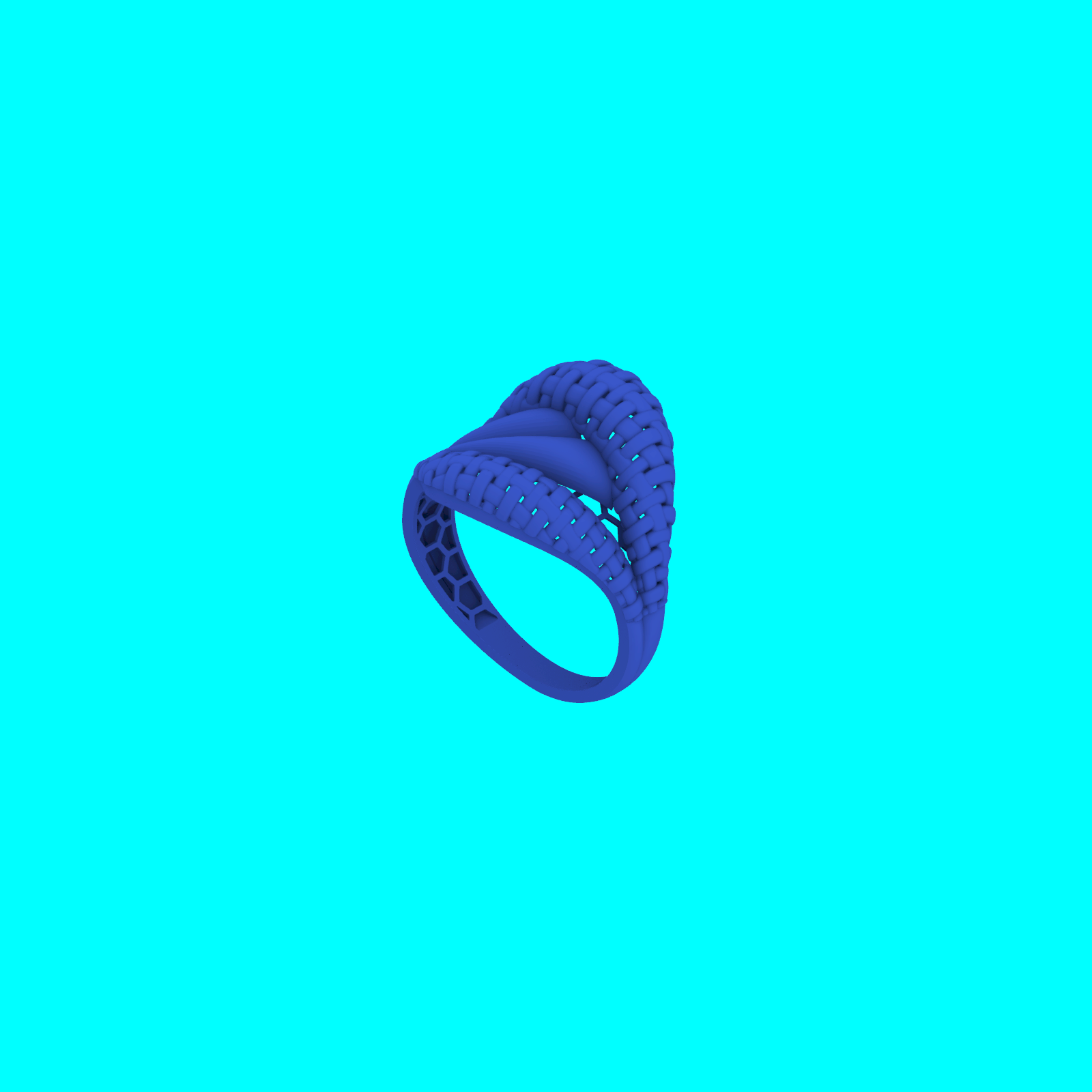 Knot Motif Ring with Intertwined Basketweave Strands — view 8