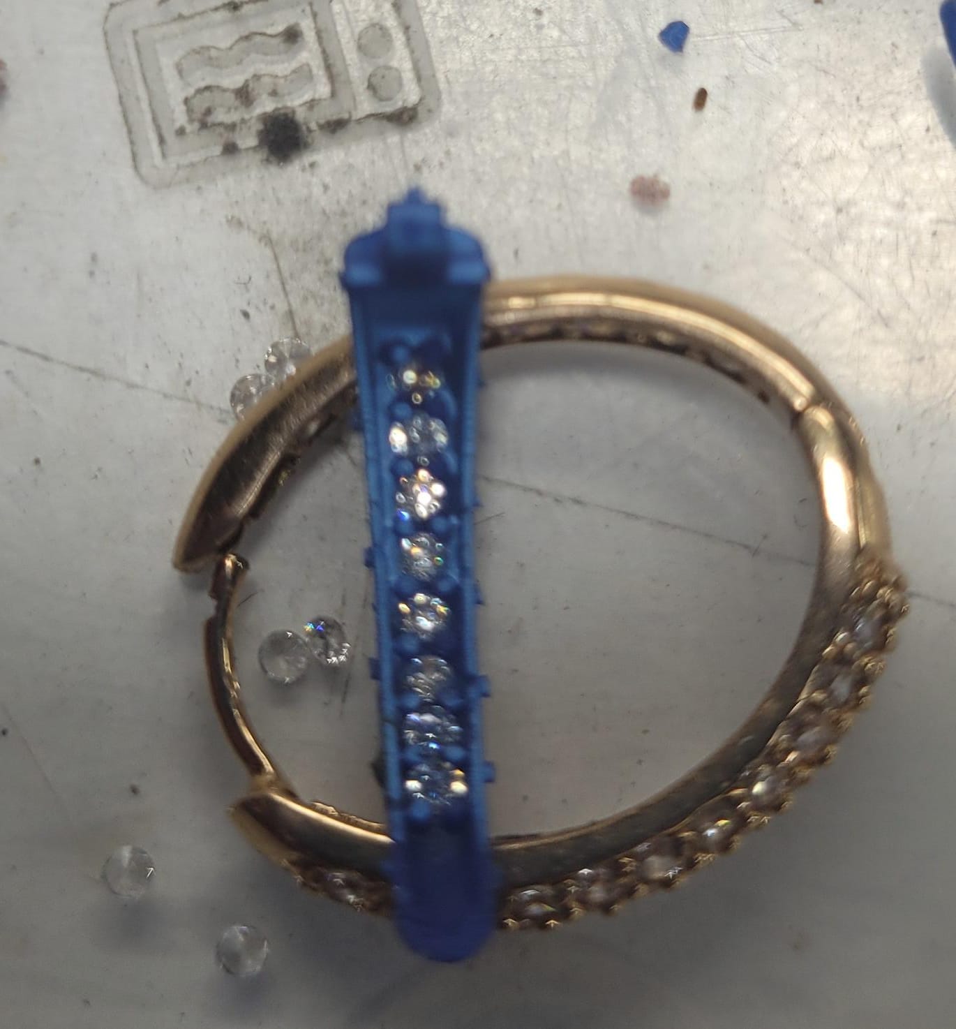 Elegant Gemstone Hoop Earrings STL — view 6