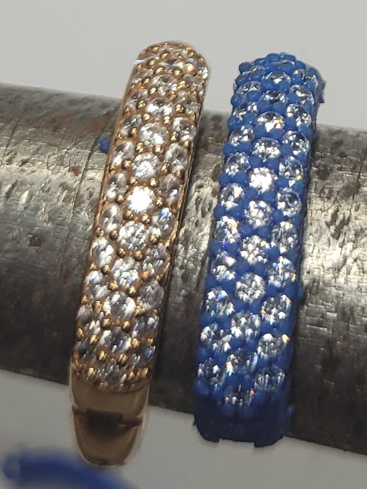 Elegant Gemstone Hoop Earrings STL — view 7