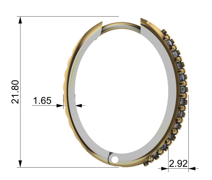 Elegant Gemstone Hoop Earrings STL — view 2